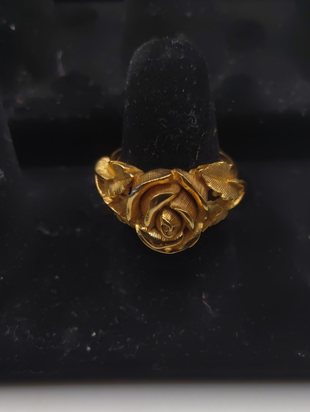 Trifari Gilded Rose Ring Sz 6